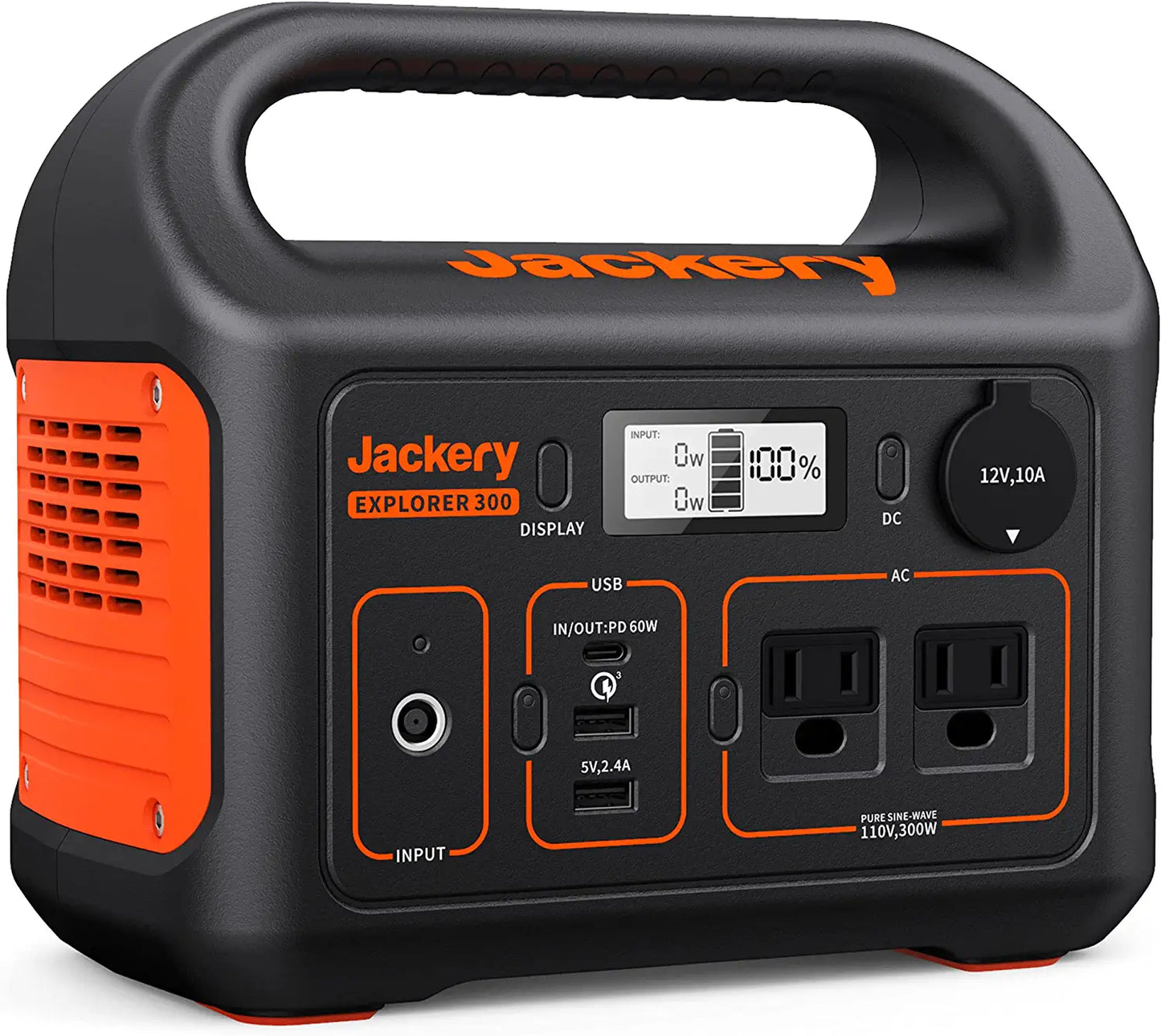 Jackery Portable Power Station Explorer 300 - 293Wh Backup Lithium Battery, 110V/300W Pure Sine Wave AC Outlet, Solar Generator (Solar Panel Not Included) for Outdoors Camping Travel Hunting Blackout | Best Solar