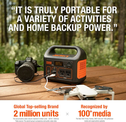 Jackery Portable Power Station Explorer 300 - 293Wh Backup Lithium Battery, 110V/300W Pure Sine Wave AC Outlet, Solar Generator (Solar Panel Not Included) for Outdoors Camping Travel Hunting Blackout | Best Solar