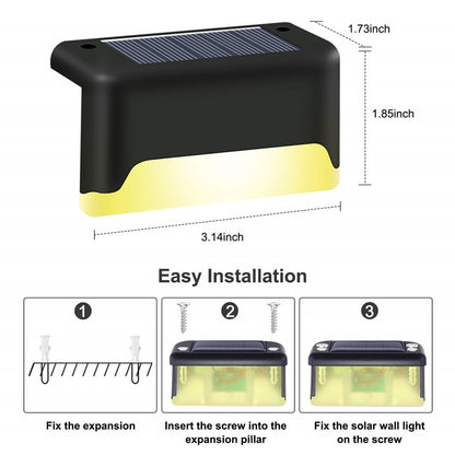 Solar Deck Lights 4/8/16 PCS Outdoor Solar Step Light Warm White for Garden Fence Railing Stairs Waterproof Led Solar Fence Lamp