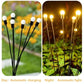 Luz solar al aire libre LED lámpara de luciérnaga Decoración de jardín Impermeable Jardín Hogar Césped Fuegos artificiales Luz piso Año Nuevo Navidad