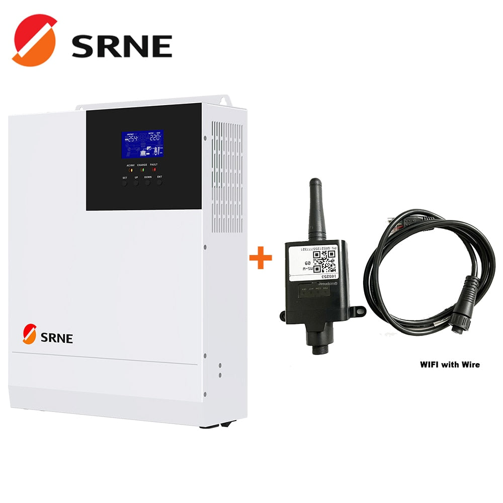 SRNE 3300 W Hybrid-Solar-Wechselrichter 220 V MPPT 80 A 3300 VA reiner Sinus-Wechselrichter, netzunabhängiger Solar-Wechselrichter, 24 V-Batterieladegerät