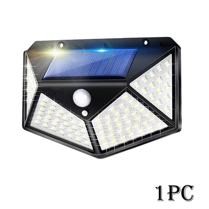 Neueste Solar Lichter Außen 100 LED Solar Sensor Bewegung Licht 3 Modi Outdoor Solar Drahtlose Lampe IP65 Wasserdichte Wand Lichter