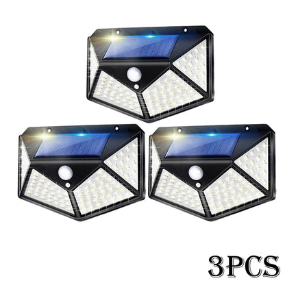 Le più recenti luci solari Outdoor 100 LED Solar Sensor Motion Light 3 modalità Outdoor Solar Wireless Lamp IP65 Lampade da parete impermeabili