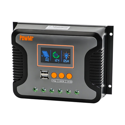 PowMr PWM 80A 60A 30A Contrôleur de charge solaire 12V 24V 36V 48V Chargeur de batterie au lithium au plomb Max PV 100V Mode double contrôle