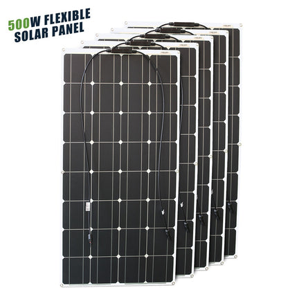 12V Flexible Solar Panel 600W 100W 200W 300W 400W 500W Bendable Waterproof Monocrystalline Best Solar Panel China for RV Boat