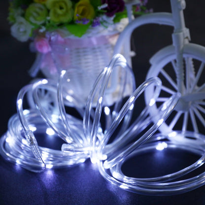 Christmas Tree Tube Lights 50/100 LEDs Solar Powered Rope String Lights Outdoor Waterproof Fairy Garden Garland for Yard Decor