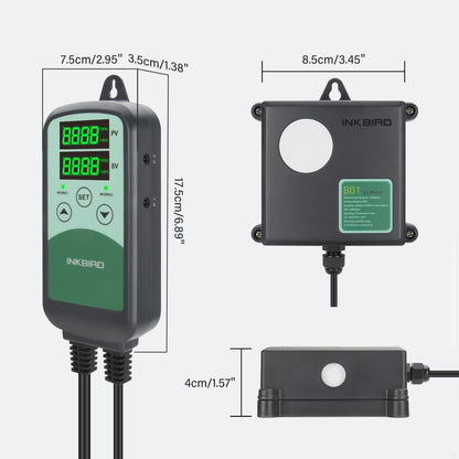 INKBIRD ICC-500T contrôleur de CO2 numérique contrôleur et moniteur de CO2 programmables pour la Ventilation des industries de l'élevage agricole