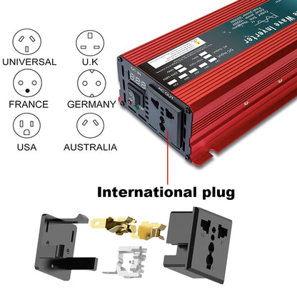 Inverter a onda sinusoidale pura 12V 24V 220V 110V 1000W 1600W 2000W 3000W Convertitore di potenza Solare da 12V a 220V Inverter Trasformatore LED