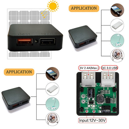 MPPT Solar Controller Regler Dual USB mit QC 3.0 DIY Solar Ladegerät Schnellladung für iPhone iPad Samsung Huawei Xiaomi etc.