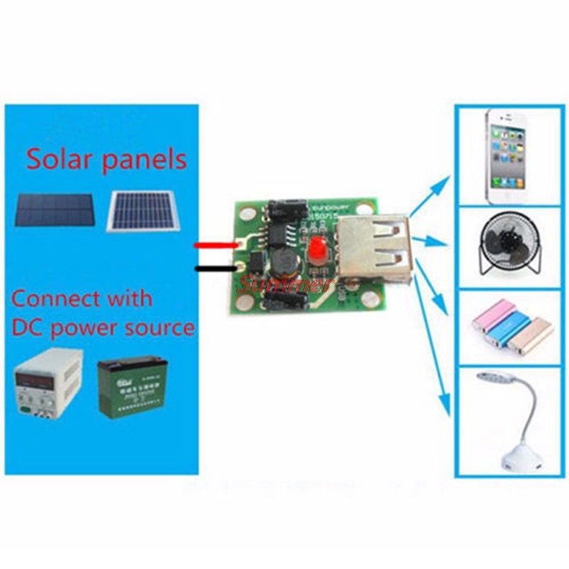 Nouveau régulateur de chargeur USB DC 6V-20V 18V à 5V 2A Max pour panneau solaire pli sac/panneau cellulaire/téléphone Module d'alimentation de charge