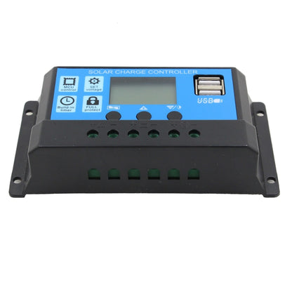 PowMr PWM 60A 50A 40A 30A 20A 10A Controlador de carga y descarga solar 12V 24V Regulador solar LCD automático con USB dual 5V NUEVO