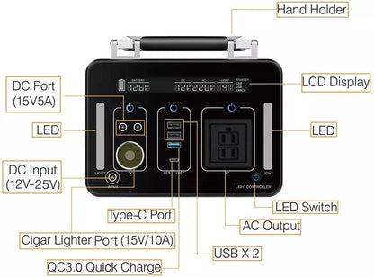 Barler 500Wh Portable Power Station - 18650 Lithium Battery Portable Outdoor Solar Generators Charging Station & Power Banks | Best Solar