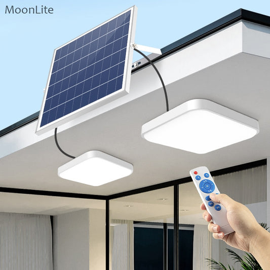 Lampes solaires intérieures extérieures plafonnier solaire maison avec télécommande lumière led solaire éclairage de décoration pour garage jardin