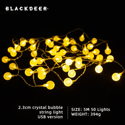 BLACKDEER Solar String Light, BLAcKd€E R 2.3cm crystal bubble