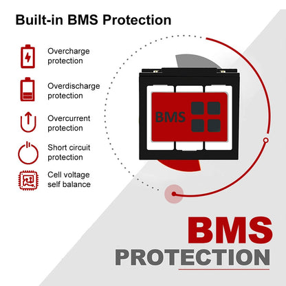 Built-in BMS Protection Overcharge protection Overcurrent BMS protection