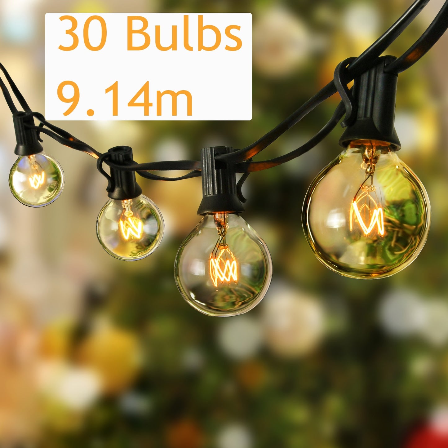 Stringa luminosa per esterni Fata Festoon Light String G40 Patio Ghirlanda per giardino Festa di nozze Ghirlanda decorativa Lampada Street Backya