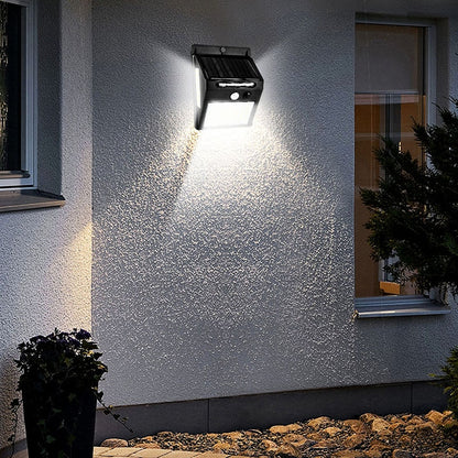 3sided 140LED PIR Motion Sensor Sunlight control Solar Energy Street lamp Yard Path Home Garden Solar Power Induction Wall Light