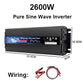 Inversor de onda sinusoidal pura 12V 24V - 110V 220V 1000w 2000w 2600w Inversor 12V 48V a 220V Convertidor de energía solar Pantalla LED