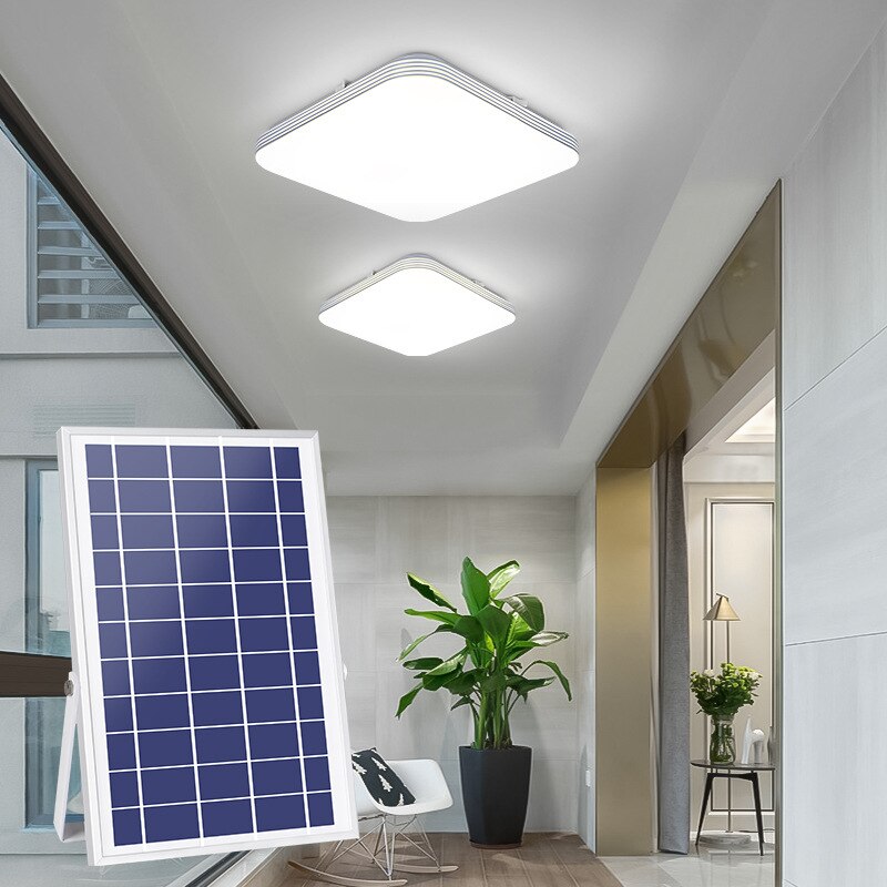 Lampes solaires intérieures extérieures plafonnier solaire maison avec télécommande lumière led solaire éclairage de décoration pour garage jardin