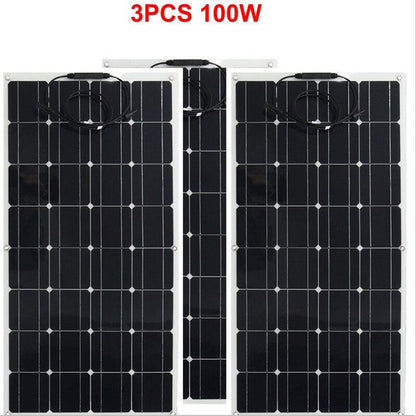 Solar Panel 12V 100W 200W 300W 400W PET Layer Flexible Solar Panel Monocrystalline Solar Cell For Battery Charge 1000W Home Kits