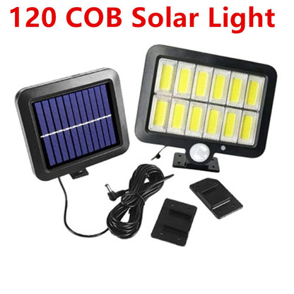 COB LED Solar Powered Light Outdoors PIR Motion Sensor Sunlight Waterproof Wall Emergency Street Security Lamp For Garden