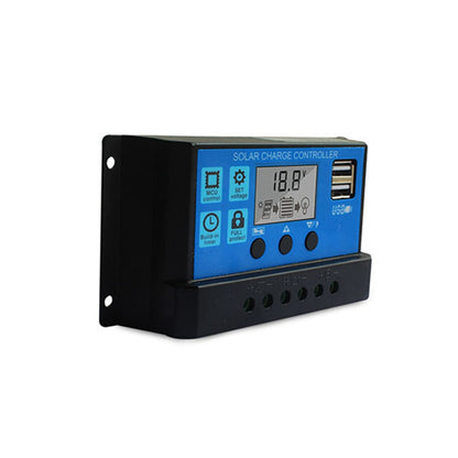 100A Solar Charge Controller Solar Panel Controller 12V/24V Adjustable LCD Display Solar Panel Battery Regulator with USB Port