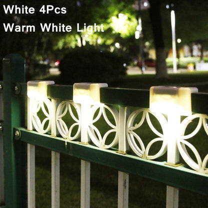 4pcs Path Stair LED Solar Lights IP65 Waterproof Outdoor Garden Yard Fence Wall Lawn Landscape Lamp Staircase Night Light Drop