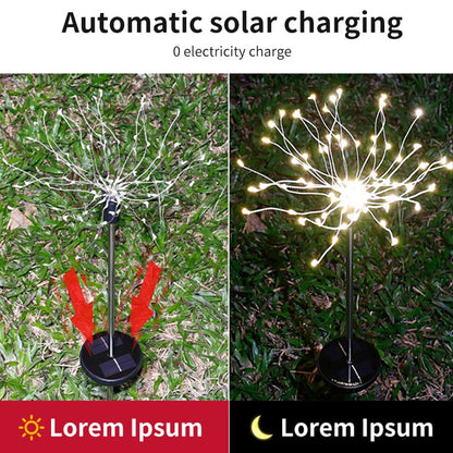 Outdoor Solar LED Firework Fairy Lights Garden Waterproof Decoration Lawn Lights Patio Pathway Party Christmas Wedding Decor