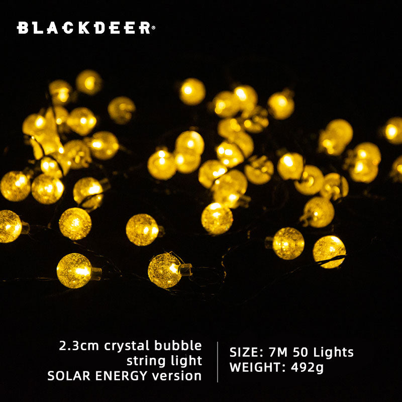 BLACKDEER Solar String Light, crystal bubble size: 7M 50 Lights string light WEIGHT: