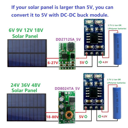 MPPT Solar Charge Controller 3.7V 4.2V 18650 LiPo Li-ion Lithium Battery Charger Module 1A Solar Panel Battery Charging Board