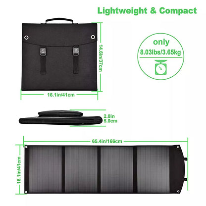 80W Portable Solar Panel, Lightweight & Compact only 8.031bs/3.65