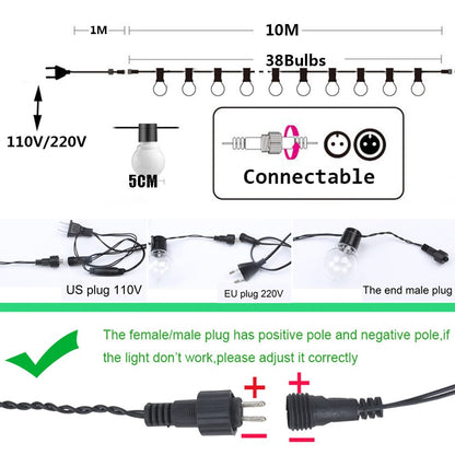 Led-Fee-Lichterkette für Party, Urlaub, Garten, Girlande, Weihnachtsdekoration, Zuhause, Outdoor, Globus, Soffittenlampe, Licht, Hochzeit