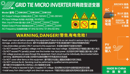 MPPT Solar Grid Tie Micro Inverter  300W 350W 500W 600W 700W DC18V-50V to AC110V-230V 50HZ/60HZ Solar PV Waterproof Inverter