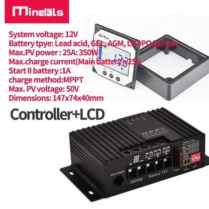 MPPT Controller 12v 25a Unterstützung Bluetooth APP Smart Solar Lade Controller Dual batterie MPPT Solar Regler Für RV Regler