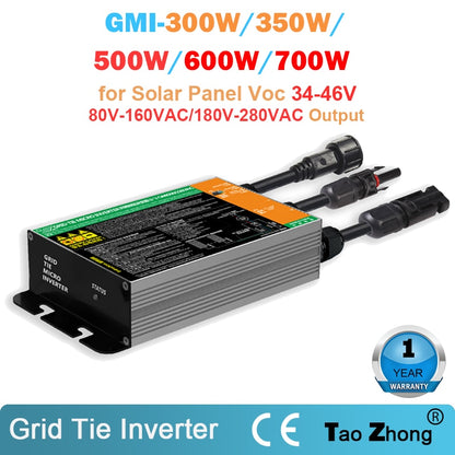 MPPT Solar Grid Tie Micro Inverter  300W 350W 500W 600W 700W DC18V-50V to AC110V-230V 50HZ/60HZ Solar PV Waterproof Inverter