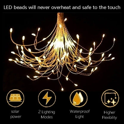 Outdoor Solar LED Firework Fairy Lights Garden Waterproof Decoration Lawn Lights Patio Pathway Party Christmas Wedding Decor