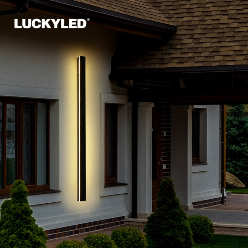 Luz de pared Led moderna LUCKYLED AC85-265V impermeable IP65 iluminación exterior jardín porche lámpara de pared larga decoración interior candelabro
