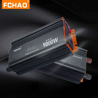 FCHAO 1000W Ups Modified Sine Wave Inverter LED Display DC 12v 24v To AC 220V Universal Socket Car Accessories Solar Inverter