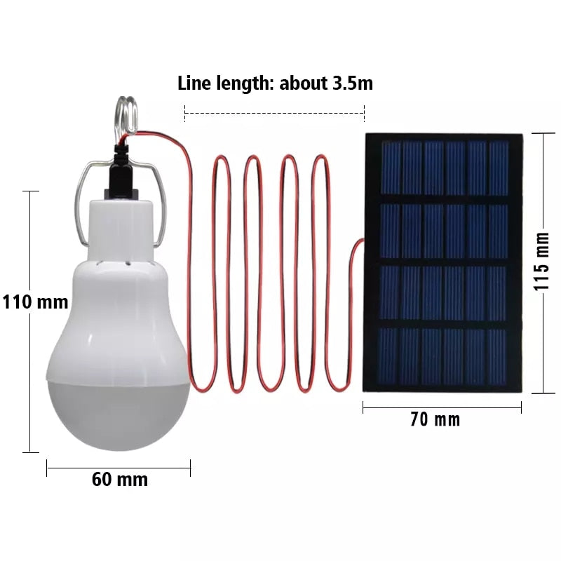 Ampoule solaire extérieure étanche avec crochet lampe solaire jardin cour ampoule à économie d'énergie d'urgence