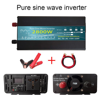 Pure Sine Wave Inverter DC 12v/24v To AC 220V 1000W 1600W 3000W Power Converter Voltage Transformer Solar Inverter LED Display