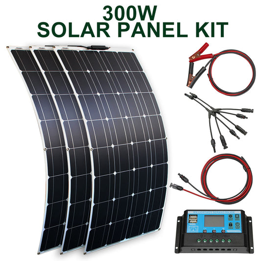 kit de panneaux solaires et panneaux solaires flexibles 300w 200w 100w module chargeur de batterie haute efficacité 12v 24v