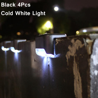 4pcs Path Stair LED Solar Lights IP65 Waterproof Outdoor Garden Yard Fence Wall Lawn Landscape Lamp Staircase Night Light Drop