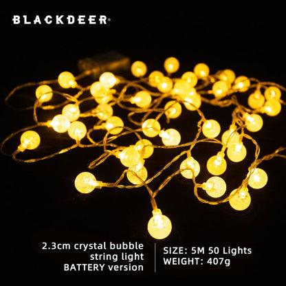 BLACKDEER Solar String Light, 8 LAcKd€€R 2.3cm crystal bubble