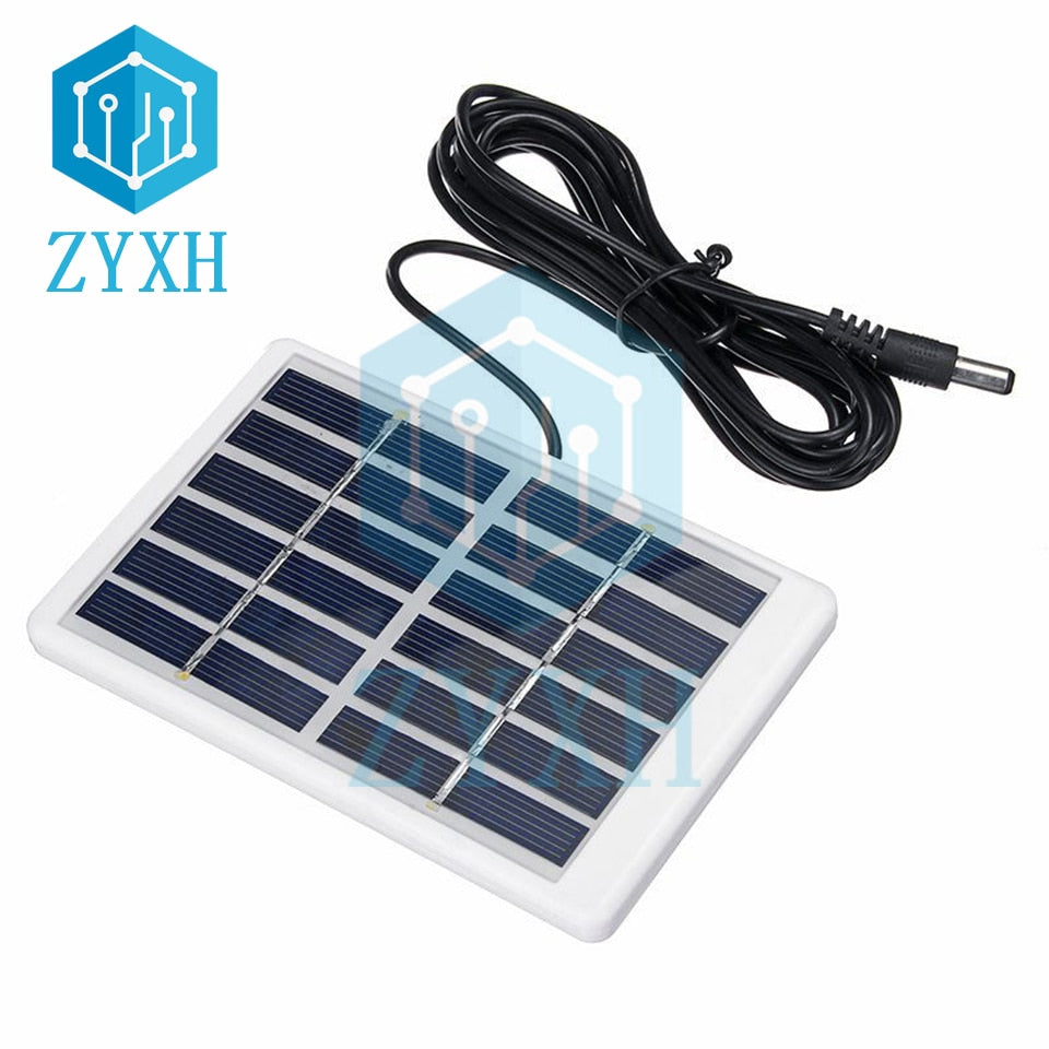 1.2W 6V Solar Panel 5521 DC Port Portable Polycrystalline Silicon Solar Charger Plate Phone Battery Power Bank Charging