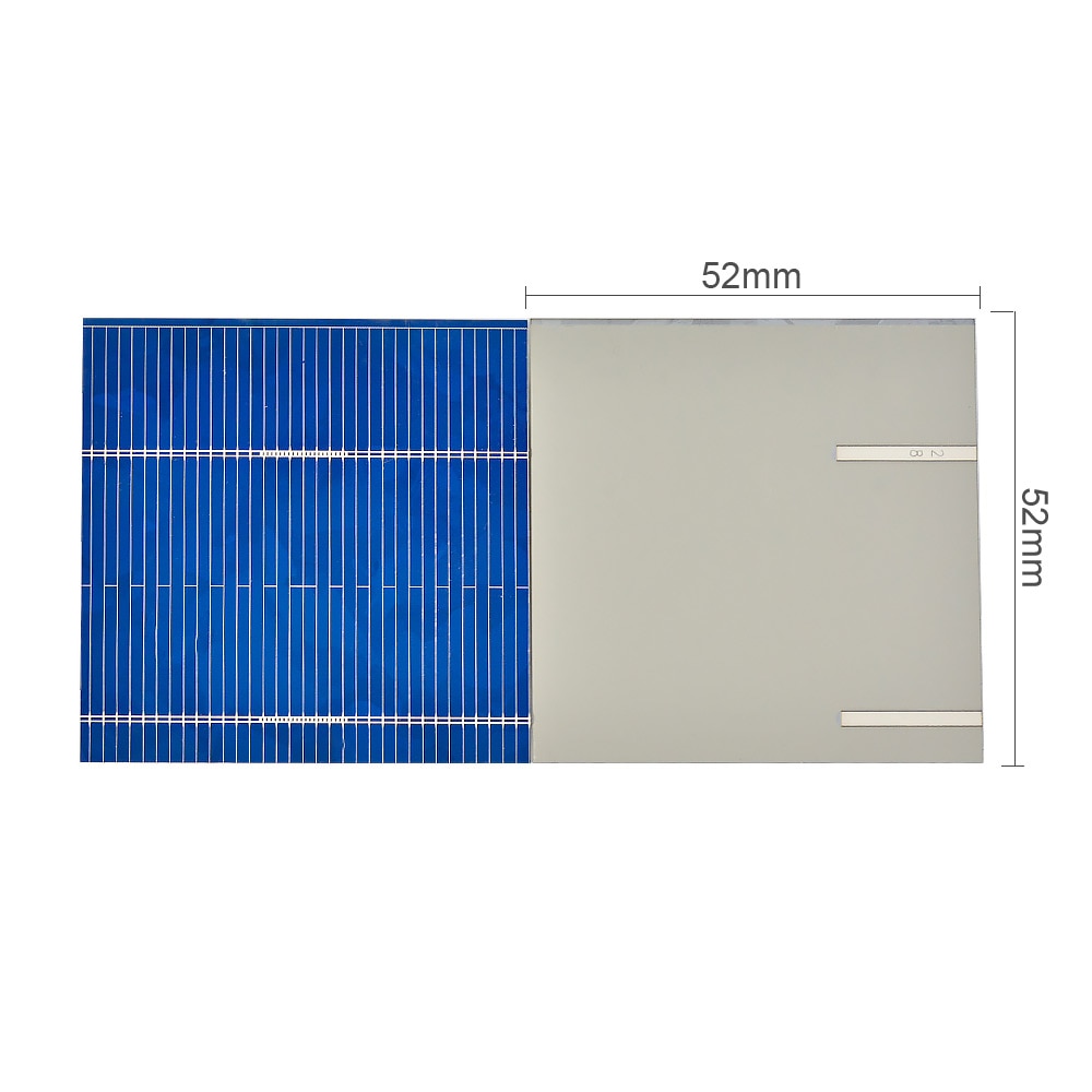 SUNYIMA 100 PZ 0.5 V 0.46 W Pannello Solare 52*52mm Sistema Solare FAI DA TE Per Batteria Caricabatterie per Cellulari Cella Solare Portatile