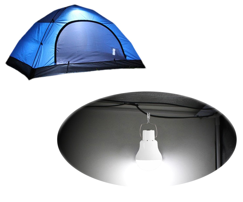 Lampada ad energia solare Lampadina a led portatile Pannello a energia solare Illuminazione a led per tenda da campeggio Luci di emergenza per la pesca notturna Flash