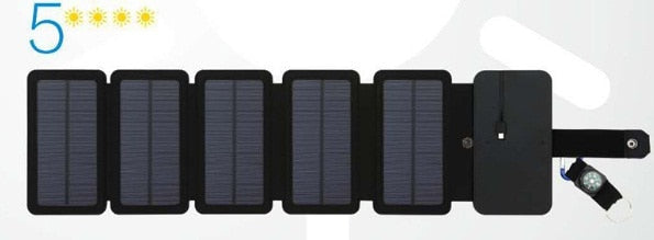 KERNUAP Sun, zusammenklappbar, 10 W, Solarzellen-Ladegerät, 5 V, 2,1 A, USB-Ausgabegeräte, tragbare Solarmodule für Smartphones