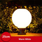 LED boule ronde en acier inoxydable solaire poste lampe extérieure IP65 étanche colonne tête lumière pour jardin Villa pilier jardin hôtel