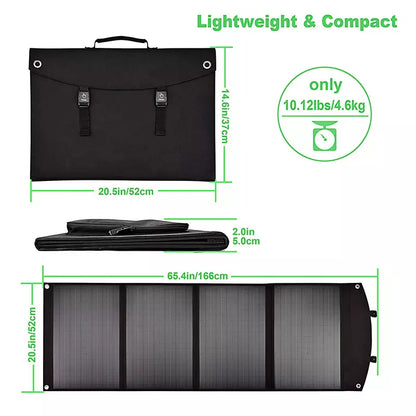 100W Portable Solar Panel, Lightweight & Compact only 10.12lbs/4.6kg 1 2