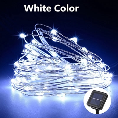 LED Solar Fairy Lights Lamp Outdoor 7M 12M 22M LEDs String Waterproof Holiday Party Garland Solar Garden Christmas Lights